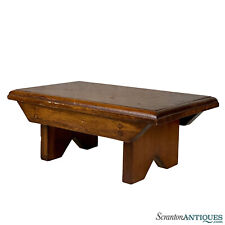 Vintage Farmhouse Country Rustic Pine Footstool Ottoman picture