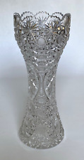 GORGEGOUS ABP American Brilliant Cut Glass Corset Vase - 14” picture