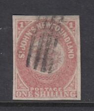 Canada Newfoundland 1862-64 1s rose-lake SG23  4 margins fine used- cat £300 picture