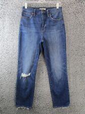 Madewell Jeans Womens 27 Blue Denim The Perfect Vintage Crop Distressed picture