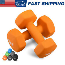 3/5/8/10/20lb Hex Neoprene Dumbbells Set of 2 Hand Weights Strength Training picture
