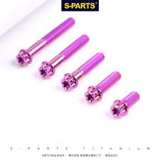 2x M8 x10mm-120mm Standard Titanium Flange bolts screws Purple for motorcycle picture