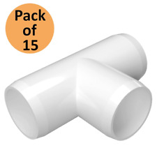 PVC FORTS 1/2 inch 3 Way Tee PVC Fitting Connector, White (Pack of 15) picture