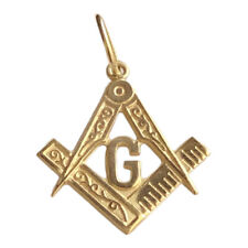 Pure 18K Gold Mason Symbol Pendant Masonic Small 0.79 in 1.9 grams picture