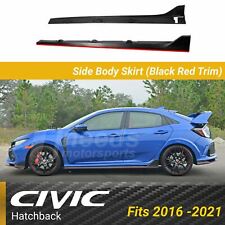 Fits Honda Civic Hatchback 2016-2021 Type R Style Black Side Skirt Extensions picture