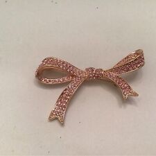 Vintage Kenneth Jay Lane Pink Rhinestone Bow Brooch (Breast Cancer) picture