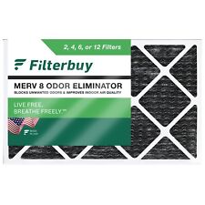 Filterbuy Allergen Odor Eliminator 12x24x1 MERV 8 Pleated AC Furnace Air Filter picture