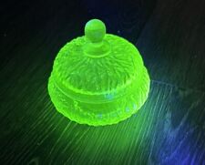 Vintage Uranium Glass Candy Dish with Lid picture