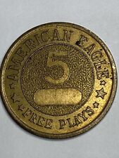 VINTAGE AMERICAN EAGLE 5 FREE PLAYS ARCADE TOKEN #qp1 picture