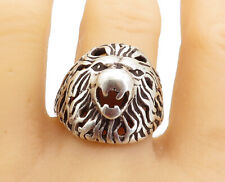925 Sterling Silver - Vintage Sculpted Lion's Head Band Ring Sz 13 - RG5329 picture