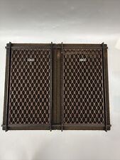 Vintage 70s Pair Of AKAI SW-125 Wood Grill Speaker Cabinet Covers Made in Japan picture