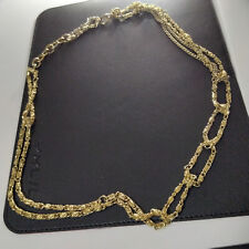 1-PC- VINTAGE 26 INCH GOLD TONE HEAVY MULTI-LINK STATEMENT NECKLACE picture