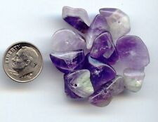 12 VINTAGE GENUINE AMETHYST NUGGET SMOOTH ASSORTED BEADS 975AA picture
