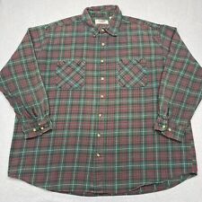 Vintage Big Mac Shirt Mens 3XLT Tall Green Red Plaid Button Long Sleeve Workwear picture