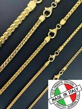 Men's Real 14k Gold Plated Solid 925 Sterling Silver Franco Chain 2-5mm Necklace picture