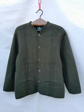 Vintage Austrian Boiled Wool Jacket Men's Medium Forest Green Pockets Metal Logo picture
