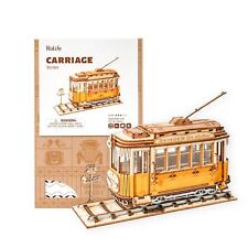 Robotime ROKR 3D Wooden Puzzle Vintage Tramcar Model for Kids Toys TG505 picture