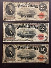 1917 $2 Two Dollar Note ✯ Red Seal Large Size Legal Tender Estate Lot Rare ✯ picture