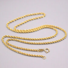 Pure 18k Yellow Gold Chain Men Women Rope Necklace 1.9-2.1g 20inch L picture