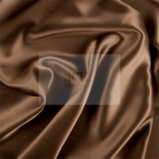 Silky French (Brown) Charmeuse Stretch Satin Fabric By The Yard _ 60