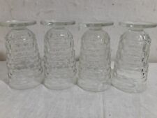 Set of 4 Vintage Indiana Whitehall Cubist Footed Tumblers 6.25” Clear Glass picture