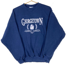 Vintage Georgetown Hoyas Logo Athletic Crewneck Sweatshirt Size Large Blue Ncaa picture