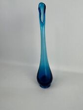 Vintage Viking Glass Bluenique blue Epic Bud Vase 11 Inches picture