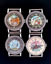 Four Rare Vintage 1950's Mechanical Watches Hand painted Dial Made in USSR 1MCHZ picture