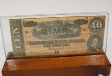Vintage 1864 Civil War Confederate States of America (CSA) Ten Dollar Bill picture