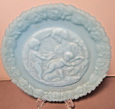 Vintage Fenton Blue Satin Mother’s Day Plate 1975 Madonna Taddei picture