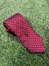 BALLY Vintage 100% Men's Red Geometric 100% Silk Necktie Made in Italy picture