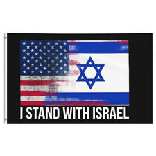 3x5 Foot America Stands with Israel Flag Israeli National Flags Support Israel picture