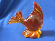 VINTAGE COLLECTABLES VIKING GLASS EPIOC ANGELFISH ON A BASE IN THE ORANGE COLOR picture