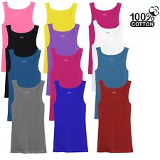 3-12Pack Mixed Colors Women 100% Cotton Basic Ribbed Tank Top Sleeveless Shirts  picture