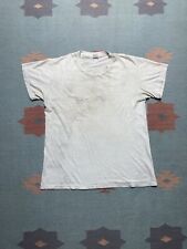 Vintage 1970s 80s blank white t shirt hanes worn soft all cotton thin medium picture