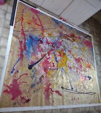 GIANT VERY LARGE HANDMADE ABSTRACT PAINTING  SIGNED OOAK WALL SIZE GRAFFITI  picture