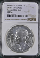 2021 George H.W. Bush Silver Medal - NGC MS70 picture