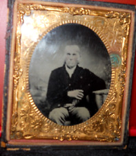 1/6th size tintype of man in half case picture