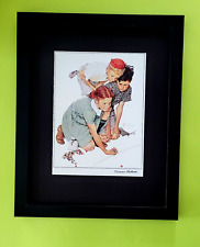 NORMAN ROCKWELL + BEAUTIFUL VINTAGE  + CIRCA 1970'S + SIGNED PRINT FRAMED picture