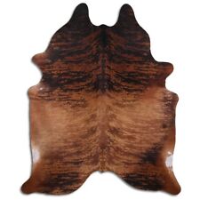 Real Cowhide Rug Dark Pampa Brindle Size 6 by 7 ft, Top Quality, Large Size picture