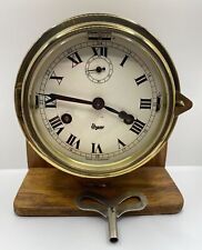 VERY RARE ~ URGOS SHIPS CLOCK STRIKES SHIPS TIME SOLID BRASS W/KEY, Works picture