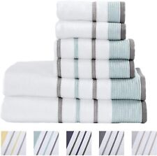 Great Bay Home 100% Turkish Cotton Striped Bath Towels, Luxury 6 Piece Set - 2 B picture