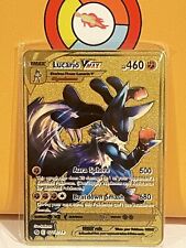 Lucario Vmax Gold Metal Pokémon Card Fan Art/Collectible/Gift picture