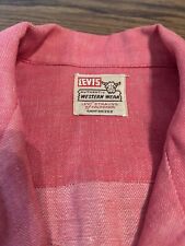 VTG Levi's Short Horn 1950'S Pearl Snap Sleeves Shirt Pink SZ S Look At Pic's picture