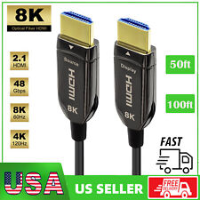 8K Fiber Optic HDMI 2.1 Cable 100FT 8K60hz 4K120hz 48Gbps Ultra High Speed picture