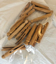  21 Vintage Wooden Clothes Pins 1950's /Crafts /Round Head Flat Top picture