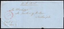 Bermuda 1851 OHMS Cover w/ FINE PM 4 HAMILTON RED RARE picture