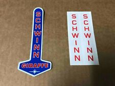 Schwinn Giraffe Unicycle Bicycle Decal Set Peel and Apply picture