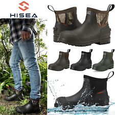 HISEA Men's Chelsea Boot Waterproof Slip On Outdoor Work Rain Boots Arch Support picture