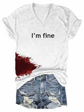 Women Halloween Bloodstained I'm Fine Shirt picture